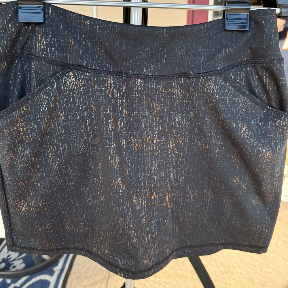 Lilly Pulitzer Sabbia Skort Black Metallic Textured Night Out Holiday Size M - Picture 4 of 8